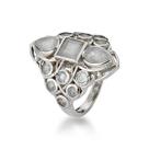 Anel Pedra da Lua Natural Feminino Prata 925