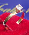 Anel Pedra Zircônia 4 mm Ouro 18 Kilates Peso 1,35 Gramas Fio 3 mm