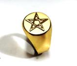 Anel Pentagrama Estrela de Cinco Pontas Ouro 18k Teor 750 Redondo Grande K6.5