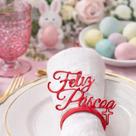 Anel Porta Guardanapo Feliz Páscoa Cristã Kit 6 Unidades Mesa Posta Decoração Páscoa Anel Porta Guardanapo Feliz Páscoa Cristã Kit 6 Unidades Mesa Posta Decoração Páscoa