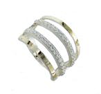 Anel Prata 925 Aplique de Ouro 12k 4 arcos