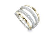 Anel Prata 925 Aplique de Ouro 12k 4 arcos
