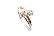 Anel Prata 925 Aplique Ouro 12k Arco de Estrelas