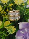 Anel prata 925 com ouro 12 k 5 elos