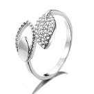 Anel Prata 925 De Lei Feminino com Zircônias Folhas