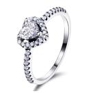 Anel Prata 925 Feminino Coração Eterno Zircônias