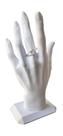 Anel prata 925 pedra zirconia retangular n 20
