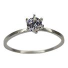 Anel prata 925 solitário zircônia 4mm - Prata legitima