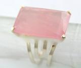 Anel Prata 950 Pedra Quartzo Rosa Multifacetado Ajustavel