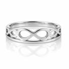 Anel Prata Infinito 5mm Feminino Joia Delicada Elegante Luxo Coroa Tradicional Anatomico Tungstenio