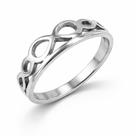 Anel Prata Infinito 5mm Feminino Presente Romântico Ocasiao Coroa Tradicional Anatomico Tungstenio