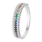 Anel Prata Link Rainbow com Zircônias Anel Prata Link Rainbow com Zircônias