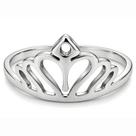 Anel Prata Tiara Coroa Princesa Realeza Feminino Luxo Delicado Presente Encantador 2mm