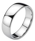 Anel Prateado 6mm Unissex Liso Premium Aço Inox