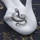 Anel Prateado Ajustável Cobra Snake Serpente Punk Rock Anel Prateado Ajustável Cobra Snake Serpente Punk Rock