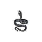 Anel Preto Ajustável Cobra Snake Serpente Punk Rock