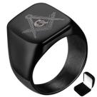 Anel Preto Titânio Maçom Maçônico