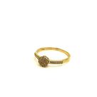 Anel Princesa com Pedra nas Laterais Ouro 18k com Diamante Sintetico k18