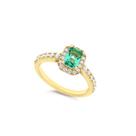 Anel Princesa Verde Turmalina Zircônias Banhado a Ouro