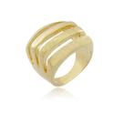 Anel quadrado com 4 fileiras banhado a ouro 18k
