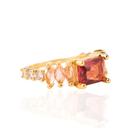 Anel quadrado princesa banhado a ouro 18k
