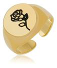 Anel Regulável de Dedinho Ariane Flor Rosa Banhado em ouro 18k Anel Regulável de Dedinho Ariane Flor Rosa Banhado em ouro 18k