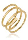 Anel Regulável Sophia Snake Liso 3 Voltas Banhado em ouro 18k