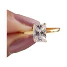Anel Retangular De Zircônia Em Prata Esterlina 925 Para Mulheres 1-5CT Joias De Luxo Para Noivado E