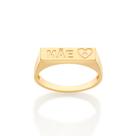 Anel retangular mãe 18k com zircônia BRANCO 512987 Rommanel
