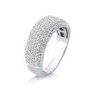 Anel reto pave g zirconia joia de prata luxo exclusivo moverich tamanho:12