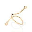 Anel rommanel banhado ouro 18k feminino ajustável 2 esferas 513509