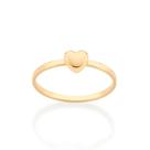 Anel rommanel banhado ouro 18k feminino fino coração abaulado skinny 513292