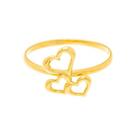 Anel Rommanel Banhado Ouro Aro Fino Corações Vazados 512736 Anel Rommanel Banhado Ouro Aro Fino Corações Vazados 512736