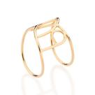 Anel rommanel feminino banhado ouro 18k aro duplo 513575