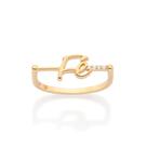 Anel rommanel feminino banhado ouro 18k fé religioso cravejado pedra zirconia 513557