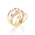 Anel rommanel feminino banhado ouro 18k maxi anel fios entrelaçados 513530