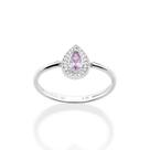 Anel rommanel feminino prata 925 solitário gota 810336