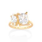 Anel Rommanel Folheado Ouro Com Zirconias 513354