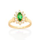 Anel Rommanel Formatura Feminino Banhado Ouro Verde 513285