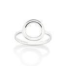 Anel rommanel prata 925 feminino fino círculo redondo vazado 810319