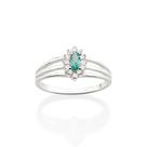 Anel rommanel prata 925 feminino solitário cravejado pedra zircônia azul claro 810287
