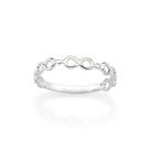 Anel Rommanel skinny ring infinito folhado platina 310810
