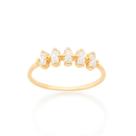 Anel Rommanel Skinny Ring Zircônia Folheado a Ouro 512542