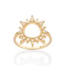 Anel Rommanel Sol Folheado a Ouro com Zircônias 513398