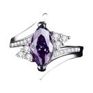 Anel Roxo Marquise Com Zircônia Cúbica Para Mulheres, Joia De Luxo Para Casamento E Festa De Anel Roxo Marquise Com Zircônia Cúbica Para Mulheres, Joia De Luxo Para Casamento E Festa De