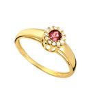 Anel Rubi Formatura Feminino Ouro 18k e Diamante Natural FJM1630