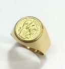 Anel São Bento Ouro 18k - 750 Papa Católico Santo Cajado K630