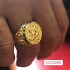 Anel São Jorge Banhado a Ouro Amarelo 18k com 10 Milésimos e Detalhes Esmaltados