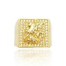 Anel São Jorge Cravejada Banhado a Ouro 18k