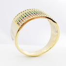 Anel Sete Alianças com Zircônias Coloridas Banhado em Ouro 18K Anel Sete Alianças com Zircônias Coloridas Banhado em Ouro 18K